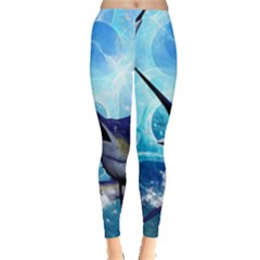 Awersome Marlin In A Fantasy Underwater World Women s Leggings by FantasyWorld7