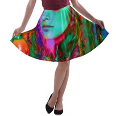 Alice In Wonderland A-line Skater Skirt by icarusismartdesigns