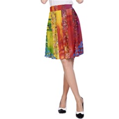 Conundrum I, Abstract Rainbow Woman Goddess  A-line Skirt by DianeClancy