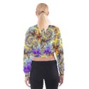 Desert Winds, Abstract Gold Purple Cactus  Women s Cropped Sweatshirt View2