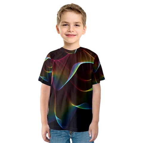 Imagine, Through The Abstract Rainbow Veil Kid s Sport Mesh Tee by DianeClancy