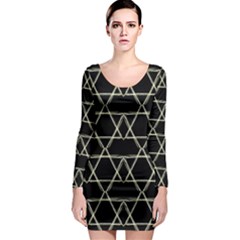 Star Of David   Long Sleeve Bodycon Dress by SugaPlumsEmporium