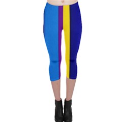 Rainbow Painting On Wood Capri Leggings  by StuffOrSomething