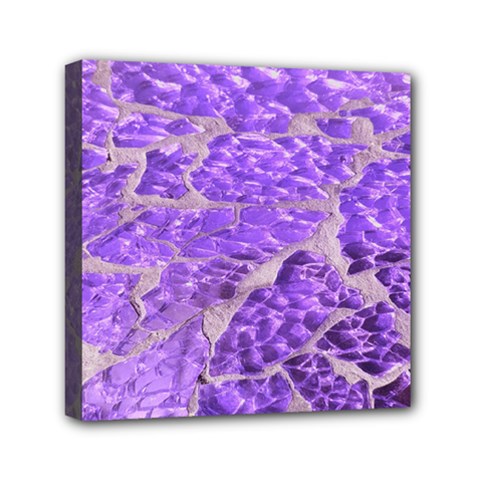 Festive Chic Purple Stone Glitter  Mini Canvas 6  X 6  by yoursparklingshop