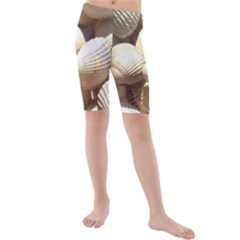 Tropical Exotic Sea Shells Kid s Mid Length Swim Shorts by yoursparklingshop