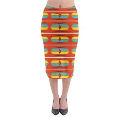 Shapes In Retro Colors Pattern                          Midi Pencil Skirt by LalyLauraFLM