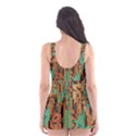 Brown green texture                              Skater Dress Swimsuit View2