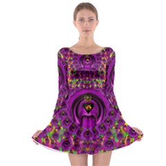 Love For The Fruit And Stars In The Milky Way Long Sleeve Skater Dress by pepitasart