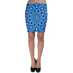 Blue Sea Jewel Mandala Bodycon Skirt by Zandiepants