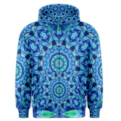 Blue Sea Jewel Mandala Men s Zipper Hoodie by Zandiepants