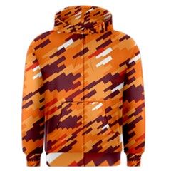 Brown Orange Shapes                                                    Men s Zipper Hoodie by LalyLauraFLM