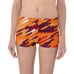 Brown Orange Shapes                                                    Boyleg Bikini Bottoms by LalyLauraFLM