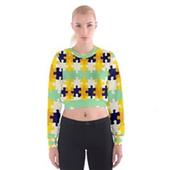 Puzzle Pieces                                                                       Women s Cropped Sweatshirt by LalyLauraFLM