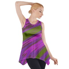 Swish Purple Green Side Drop Tank Tunic by BrightVibesDesign