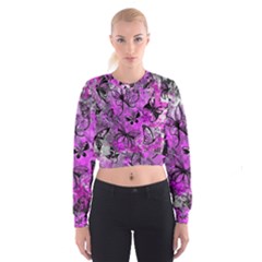 Butterfly Graffiti Women s Cropped Sweatshirt by ArtistRoseanneJones