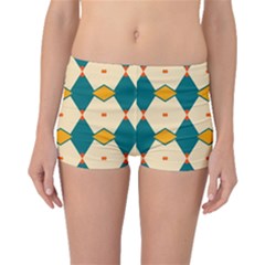 Blue Yellow Rhombus Pattern                                                                                 Boyleg Bikini Bottoms by LalyLauraFLM