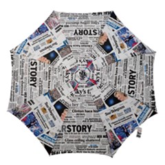 Hillary 2016 Historic Newspaper Collage Hook Handle Umbrellas (medium) by blueamerica