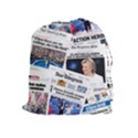 Hillary 2016 Historic Newspaper Collage Drawstring Pouches (Extra Large) View1