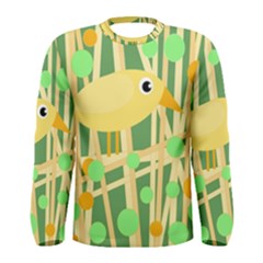 Yellow Little Bird Men s Long Sleeve Tee by Valentinaart