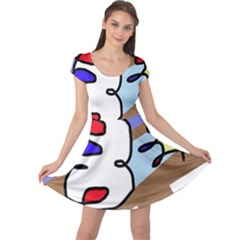 Abstract Comic Cap Sleeve Dresses by Valentinaart