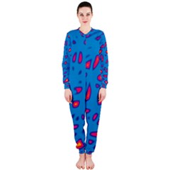 Blue And Red Neon Onepiece Jumpsuit (ladies)  by Valentinaart