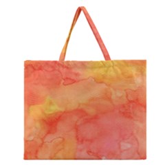 Watercolor Yellow Fall Autumn Real Paint Texture Artists Zipper Large Tote Bag by CraftyLittleNodes