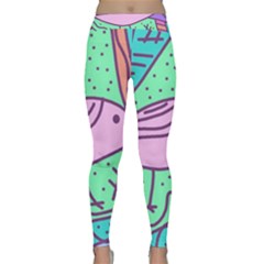 Pink Pastel Bird Yoga Leggings  by Valentinaart