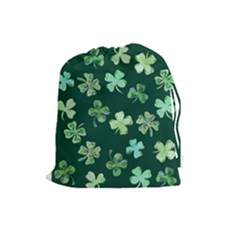 Lucky Shamrocks Drawstring Pouches (large)  by BubbSnugg