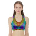 Flower Mice In Peace Balls Pop Art Sports Bra with Border View1