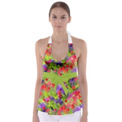 Colorful Mosaic Babydoll Tankini Top by DanaeStudio