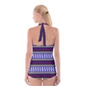 Colorful Retro Geometric Pattern Boyleg Halter Swimsuit  View2