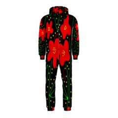 Red Flowers Hooded Jumpsuit (kids)