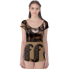 Funny Coffee Beans Brown Typography Boyleg Leotard  by yoursparklingshop