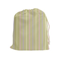 Summer Sand Color Lilac Pink Yellow Stripes Pattern Drawstring Pouches (extra Large) by picsaspassion