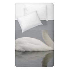 Swimming White Swan Duvet Cover Double Side (single Size) by picsaspassion