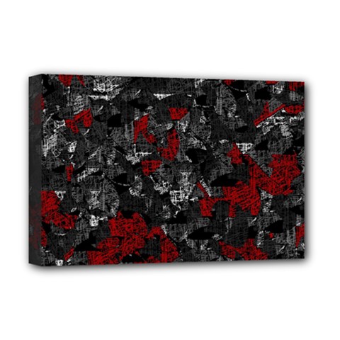 Gray And Red Decorative Art Deluxe Canvas 18  X 12   by Valentinaart