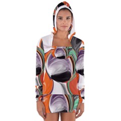 Abstract Orb Women s Long Sleeve Hooded T-shirt by digitaldivadesigns