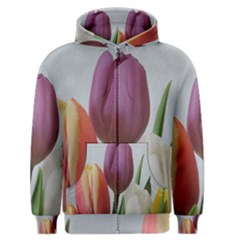 Tulip Spring Flowers Men s Zipper Hoodie by picsaspassion