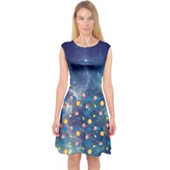 Galaxy Capsleeve Midi Dress by Wanni