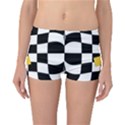 Dropout Yellow Black And White Distorted Check Reversible Boyleg Bikini Bottoms View1