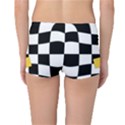 Dropout Yellow Black And White Distorted Check Reversible Boyleg Bikini Bottoms View2