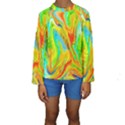 Happy Multicolor Painting Kids  Long Sleeve Swimwear View1