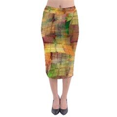 Indian Summer Funny Check Midi Pencil Skirt by designworld65