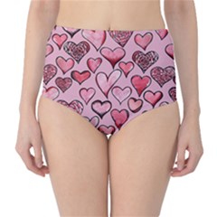 Artistic Valentine Hearts High-waist Bikini Bottoms by BubbSnugg