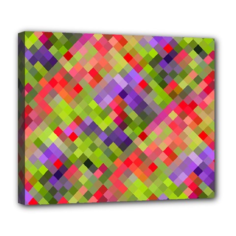 Colorful Mosaic Deluxe Canvas 24  X 20   by DanaeStudio