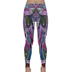 Sly Dog Modern Grunge Style Blue Pink Violet Yoga Leggings  by EDDArt