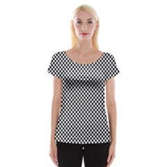 Sports Racing Chess Squares Black White Women s Cap Sleeve Top by EDDArt