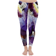 Purple Abstract Geometric Dream Winter Leggings  by DanaeStudio