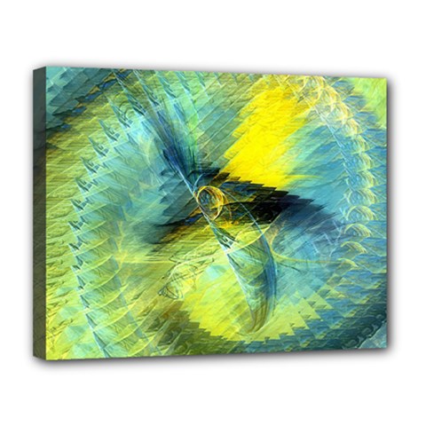 Light Blue Yellow Abstract Fractal Canvas 14  X 11  by designworld65