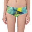 Light Blue Yellow Abstract Fractal Mid-Waist Bikini Bottoms View1